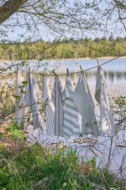 Hovedbilde Kjøkkenhåndkle Brede striper Beige
