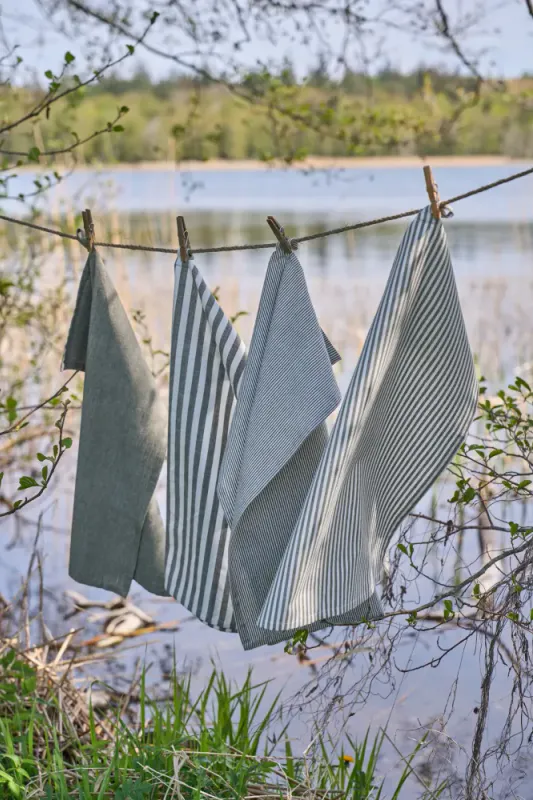 Kjøkkenhåndkle Striper Grønt