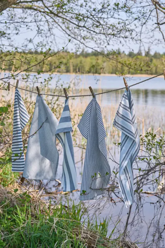 Kjøkkenhåndkle Blå Striper